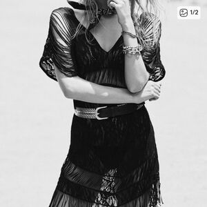 Chic Black Sheer Dress Beach Cover Up
